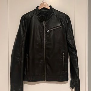 Zara man faux leather jacket - brown/black size M